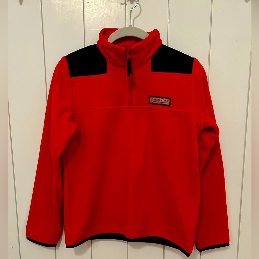 Vineyard Vines boys M (12-14) fleece quarter zip
